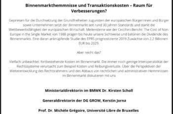 Binnenmarkthemmnisse und Transaktionskosten – Raum für Verbesserungen?